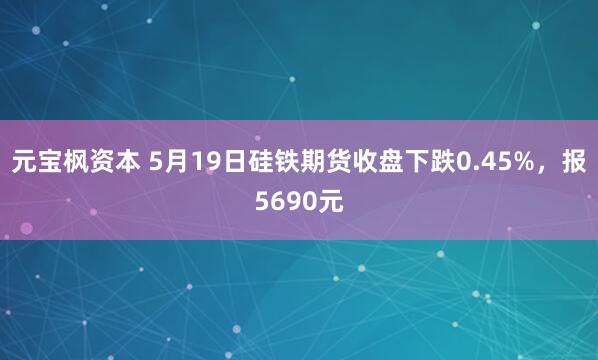 元宝枫资本 5月19日硅铁期货收盘下跌0.45%，报5690元